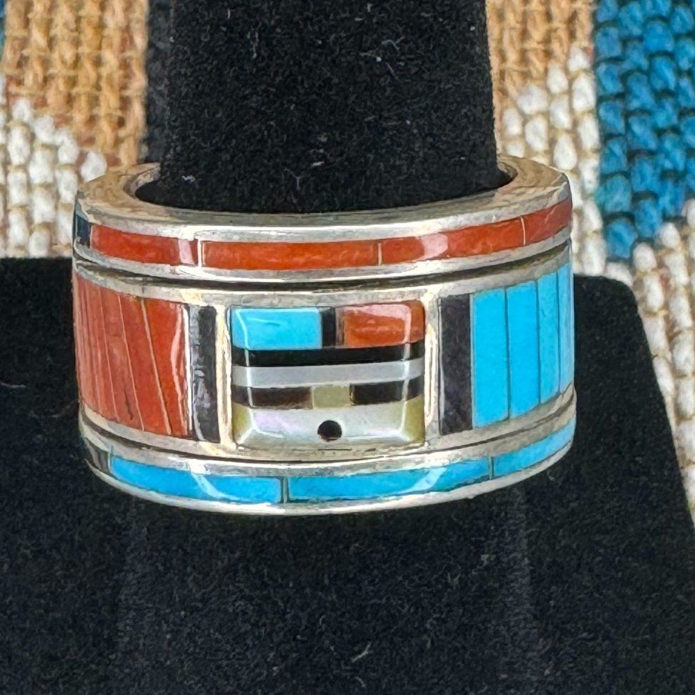 Don Dewa Spinner / Fidget Cigar Band Ring Native American Zuni